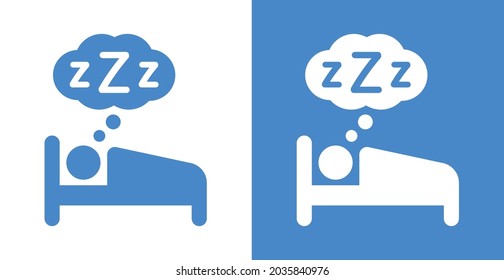 Sleep icon. Sleeping bed icon vector illustration