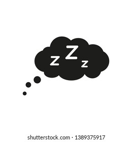 Sleep icon. Sleeping bubble icon with letter Z. Vector. Isolated.