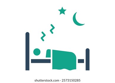 Sleep icon. solid icon style. icon related to time and date. time elements vector illustration