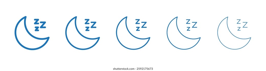 Sleep icon Symbol collection thin outline set