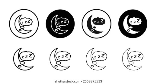 Sleep icon Symbol mark in filled style