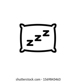 sleep icon template in line art style on white background, sleep symbol vector sign isolated on white background illustration for graphic and web design
