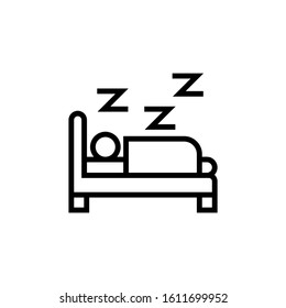 Sleep icon template, Sleep symbol vector sign in outline style isolated on white background