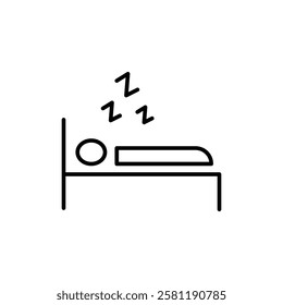 Sleep Icon Thin line art isolated