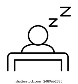 Sleep icon in thin line style Vector illustration graphic design 