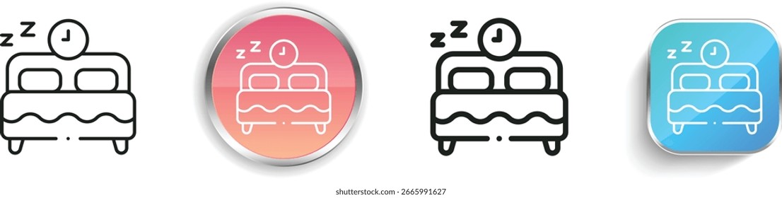 sleep icon. Thin Linear, Regular and Button Style Design Isolated On White Background