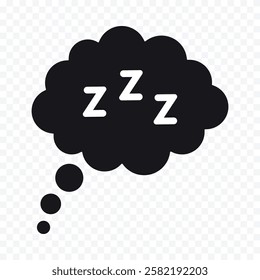 Sleep icon. Thought cloud. Sleep bubble icon with letter Z. Vector illustration.