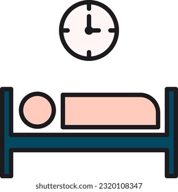 Icono de sueño en un estilo de color plano moderno aislado en el fondo. símbolo de página de icono de dormir para el diseño de tu sitio web, logotipo de icono de dormir, aplicación, interfaz de usuario. ilustración vectorial de icono de suspensión.