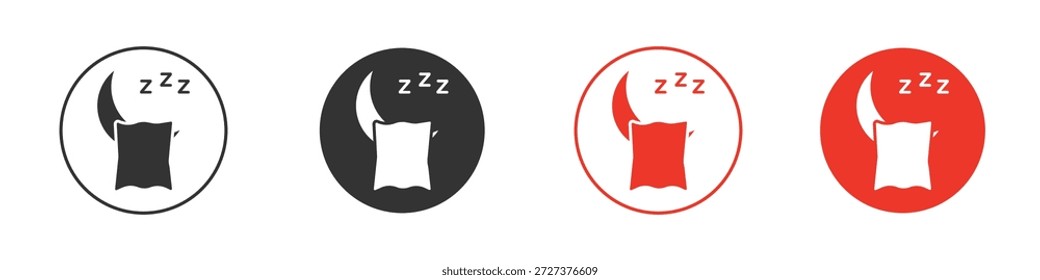 Sleep icon for ui or ux isolated on white for mobile app, editable