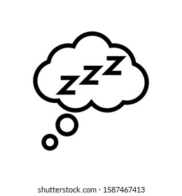 sleep icon vector in lineart style on white background