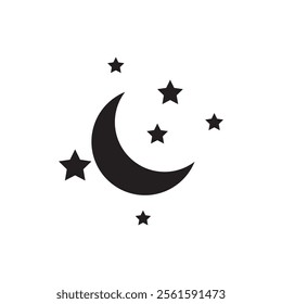 Sleep icon. vector Moon and stars icon trendy style illustration for web and app..eps