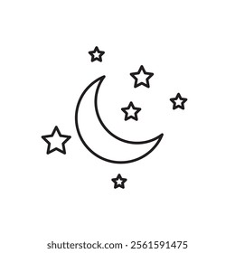 Sleep icon vector , vector Moon and stars trendy style illustration for web and app..eps