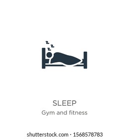 Sleep icon vector. Trendy flat sleep icon from gym and fitness collection isolated on white background. Vector illustration can be used for web and mobile graphic design, logo, eps10