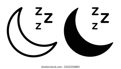 Sleep Icons pack in outlined and flat versions