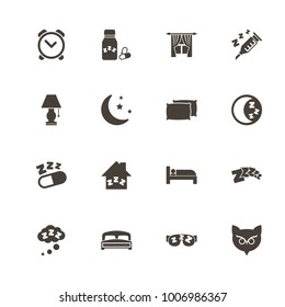 Sleep icons. Perfect black pictogram on white background. Flat simple vector icon.