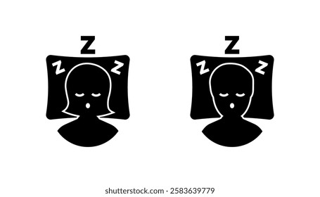 Sleep icons. Silhouette style. Vector icons.