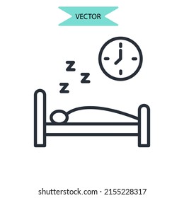 Sleep icons  symbol vector elements for infographic web