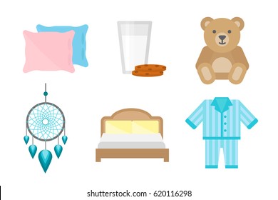 Sleep icons vector illustration set collection nap icon moon relax bedtime night bed