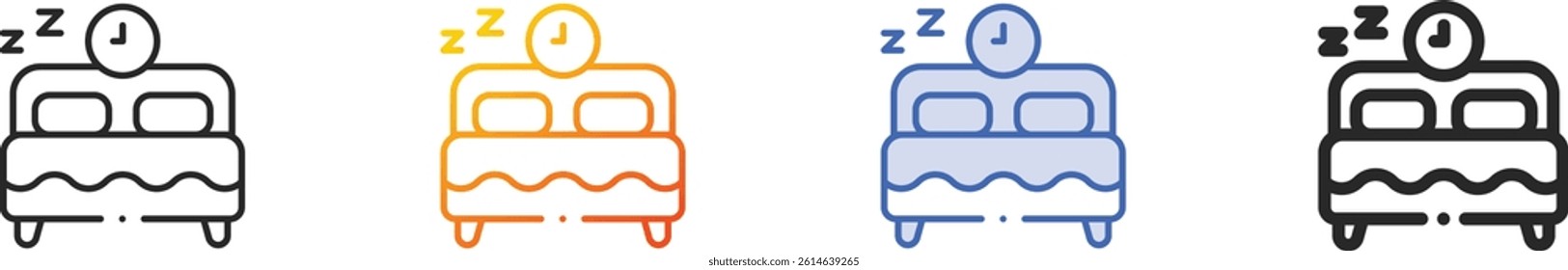sleep icon.Thin Linear, Gradient, Blue Stroke and bold Style Design Isolated On White Background