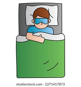 Sleep illustration design element for website, applications, icon, component, printing, document, poster design.