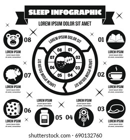 Sleep infographic banner concept. Simple illustration of sleep infographic vector poster concept for web