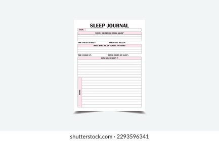 sleep journal kdp interior sleep journal