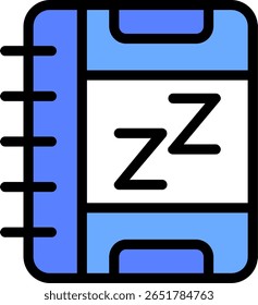 Sleep Journal Line Filled Icon Design