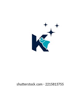 Elementos de plantilla de diseño del logotipo de la letra K de suspensión. Logo de la letra digital abstracta moderna. Ilustración vectorial. Logo de la carta de sueño.