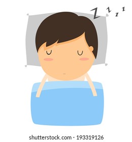 Sleep, Kids sleeping. Cartoon vector illustration.