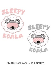 sleep koala animal good night vector