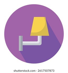 Sleep lamp flat icon vector illustration, bedroom furniture, bedroom decoration electricity symbol vector design illustration. 