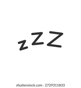 Sleep letters ZZZ, linear icon. Sleep state and rest period. Line with editable stroke.