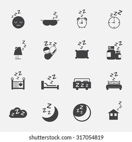 Sleep And Lifestyle Icons Set.