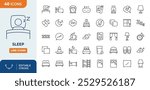 Sleep Line Editable Icons set. Sleep icons Pixel perfect.	
