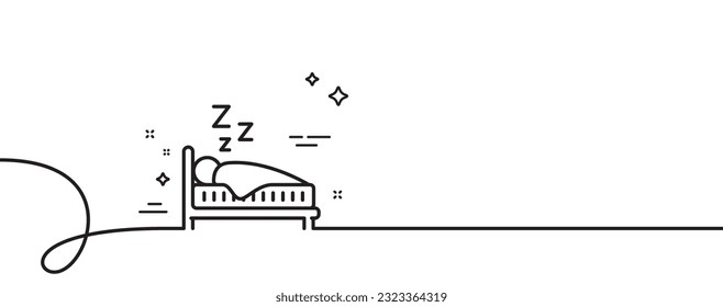 Schläfst das Symbol der Linie. Kontinuierlich eine Linie mit curl. Nachtruheschild. Menschliches Gutenachtsymbol. Schlafen Sie ein einzelnes Rahmenband. Loop-Kurve Muster. Vektorgrafik