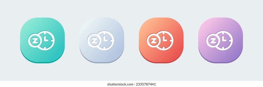 Sleep line icon in flat design style. Bed time signs vector illustration.