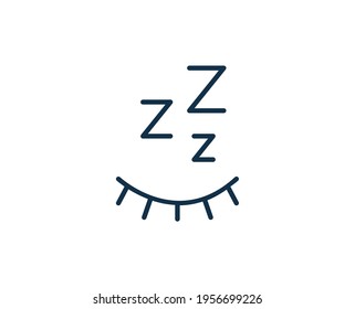 Sleep line icon. High quality outline symbol for web design or mobile app. Thin line sign for design logo. Color outline pictogram on white background