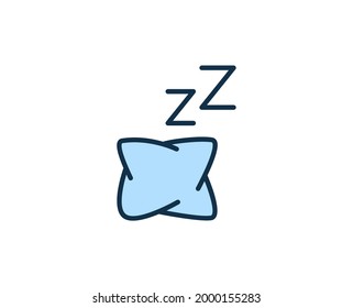 Sleep line icon. High quality outline symbol for web design or mobile app. Thin line sign for design logo. Color outline pictogram on white background