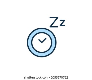 Sleep line icon. High quality outline symbol for web design or mobile app. Thin line sign for design logo. Color outline pictogram on white background