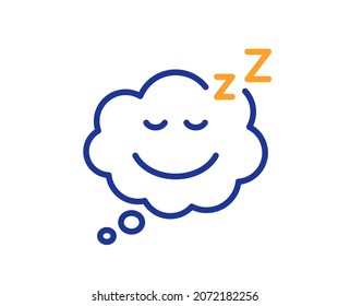 Sleep line icon. Night rest sign. Comic speech bubble with smile symbol. Colorful thin line outline concept. Linear style sleep icon. Editable stroke. Vector