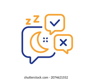 Sleep line icon. Night rest sign. Chat bubble with moon symbol. Colorful thin line outline concept. Linear style sleep icon. Editable stroke. Vector