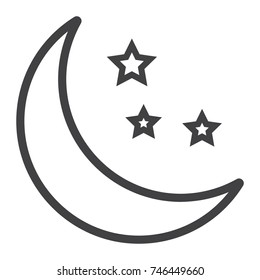 Sleep line icon, web and mobile, night sign vector graphics, a linear pattern on a white background, eps 10.