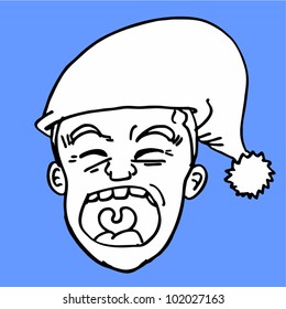 Sleep man on blue background