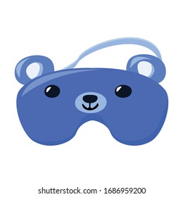 Máscara de suspensión del icono del vector de oso.Icono vectorial de caricatura aislado en la máscara de sueño de fondo blanco del oso.