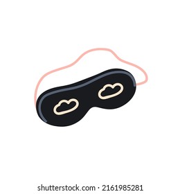 Sleep mask for covering eyes. Blindfold night sleepmask for dreaming, napping. Sleepwear accessory. Flat vector illustration isolated on white background