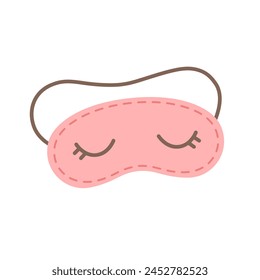 Sleep mask with cute girl eyes. Accessory beauty and comfort collection. Vector illustration in flat style