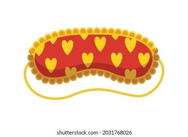 Sleep mask. Eye protection accessory and prevention of healthy sleep. Blindfold symbol in cartoon style. Design of relaxation wear for night