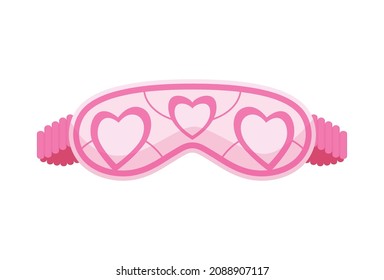 Sleep mask. Eye protection accessory and prevention of healthy sleep. Blindfold symbol in cartoon style. Design of relaxation wear for night
