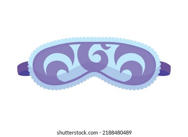 Sleep mask. Eye protection accessory and prevention of healthy sleep. Blindfold symbol in cartoon style. Design of relaxation wear for night