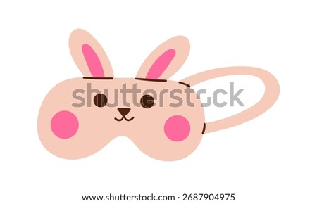 Sleep mask for eyes. Night accessory to sleep, travel and recreation. Isolated vector illustration on white background . Hand drawn flat doodle illustration .